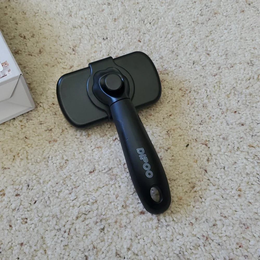 White and Black Dog Grooming Brush
